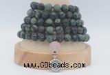 GMN2233 Hand-knotted 8mm, 10mm matte kambaba jasper 108 beads mala necklaces with charm