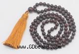 GMN274 Hand-knotted 6mm brecciated jasper 108 beads mala necklaces with tassel