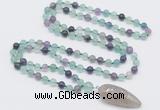 GMN4003 Hand-knotted 8mm, 10mm fluorite 108 beads mala necklace with pendant