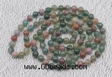 GMN408 Hand-knotted 8mm, 10mm Indian agate 108 beads mala necklaces