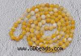 GMN415 Hand-knotted 8mm, 10mm yellow banded agate 108 beads mala necklaces