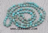 GMN454 Hand-knotted 8mm, 10mm sea sediment jasper 108 beads mala necklaces