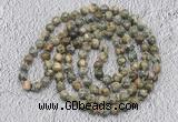 GMN468 Hand-knotted 8mm, 10mm rhyolite 108 beads mala necklaces