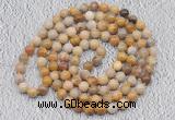 GMN477 Hand-knotted 8mm, 10mm fossil coral 108 beads mala necklaces