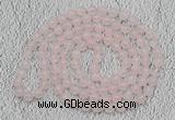 GMN482 Hand-knotted 8mm, 10mm rose quartz 108 beads mala necklaces