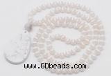 GMN5081 Hand-knotted 8mm, 10mm tibetan agate 108 beads mala necklace with pendant