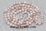 GMN510 Hand-knotted 8mm, 10mm natural pink opal 108 beads mala necklaces