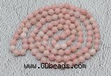 GMN511 Hand-knotted 8mm, 10mm Chinese pink opal 108 beads mala necklaces