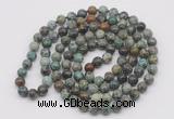 GMN539 Hand-knotted 8mm, 10mm African turquoise 108 beads mala necklaces