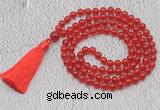 GMN55 Hand-knotted 8mm candy jade 108 beads mala necklace with tassel