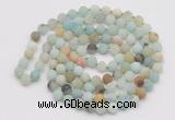 GMN5507 Hand-knotted 6mm matte amazonite 108 beads mala necklaces