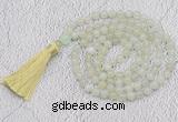 GMN59 Hand-knotted 8mm candy jade 108 beads mala necklace with tassel