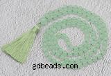 GMN60 Hand-knotted 8mm candy jade 108 beads mala necklace with tassel