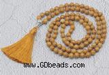 GMN606 Hand-knotted 8mm, 10mm wooden jasper 108 beads mala necklaces with tassel