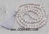 GMN663 Hand-knotted 8mm, 10mm crazy lace agate 108 beads mala necklaces with tassel