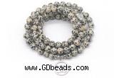 GMN7021 8mm dalmatian jasper 108 mala beads wrap bracelet necklace