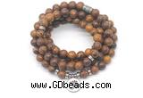 GMN7023 8mm elephant skin jasper 108 mala beads wrap bracelet necklace