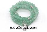 GMN7052 8mm green aventurine 108 mala beads wrap bracelet necklaces