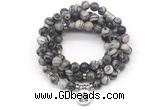 GMN7062 8mm black water jasper 108 mala beads wrap bracelet necklaces