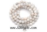 GMN7063 8mm white crazy lace agate 108 mala beads wrap bracelet necklaces