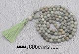 GMN714 Hand-knotted 8mm, 10mm artistic jasper 108 beads mala necklaces with tassel