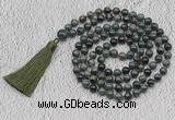 GMN717 Hand-knotted 8mm, 10mm kambaba jasper 108 beads mala necklaces with tassel