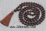 GMN718 Hand-knotted 8mm, 10mm brecciated jasper 108 beads mala necklaces with tassel