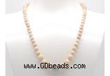 GMN7300 white fossil jasper graduated beaded necklace & bracelet set