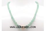 GMN7312 green aventurine graduated beaded necklace & bracelet set