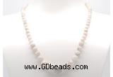 GMN7321 white crazy lace agate graduated beaded necklace & bracelet set