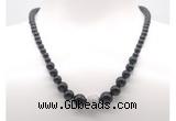 GMN7323 black onyx graduated beaded necklace & bracelet set