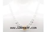 GMN7338 white crystal graduated beaded necklace & bracelet set