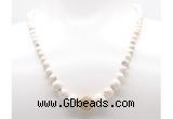 GMN7340 white howlite graduated beaded necklace & bracelet set