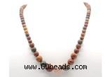 GMN7351 picasso jasper graduated beaded necklace & bracelet set