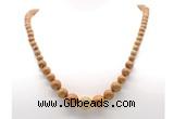 GMN7352 wooden jasper graduated beaded necklace & bracelet set