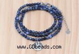 GMN7417 4mm faceted round tiny sodalite beaded necklace with constellation charm