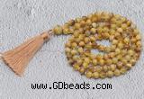 GMN742 Hand-knotted 8mm, 10mm golden tiger eye 108 beads mala necklaces with tassel