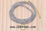 GMN7455 4mm faceted round tiny labradorite beaded necklace with constellation charm