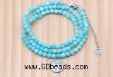 GMN7469 4mm faceted round amazonite beaded necklace with constellation charm