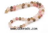 GMN7634 18 - 36 inches 8mm, 10mm matte volcano cherry quartz beaded necklaces