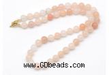 GMN7704 18 - 36 inches 8mm, 10mm round pink aventurine beaded necklaces