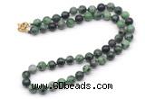 GMN7712 18 - 36 inches 8mm, 10mm round ruby zoisite beaded necklaces