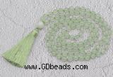 GMN772 Hand-knotted 8mm, 10mm prehnite 108 beads mala necklaces with tassel