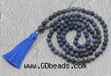 GMN775 Hand-knotted 8mm, 10mm dumortierite 108 beads mala necklaces with tassel