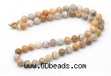 GMN7752 18 - 36 inches 8mm, 10mm round yellow crazy lace agate beaded necklaces