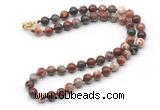 GMN7773 18 - 36 inches 8mm, 10mm round brecciated jasper beaded necklaces