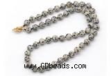 GMN7781 18 - 36 inches 8mm, 10mm round dalmatian jasper beaded necklaces