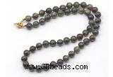 GMN7784 18 - 36 inches 8mm, 10mm round dragon blood jasper beaded necklaces