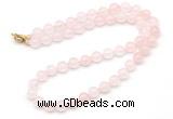 GMN7792 18 - 36 inches 8mm, 10mm round rose quartz beaded necklaces