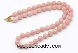 GMN7829 18 - 36 inches 8mm, 10mm round Chinese pink opal beaded necklaces